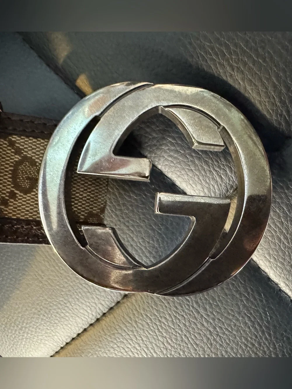 Gucci Monogram Interlocking G Buckle Belt